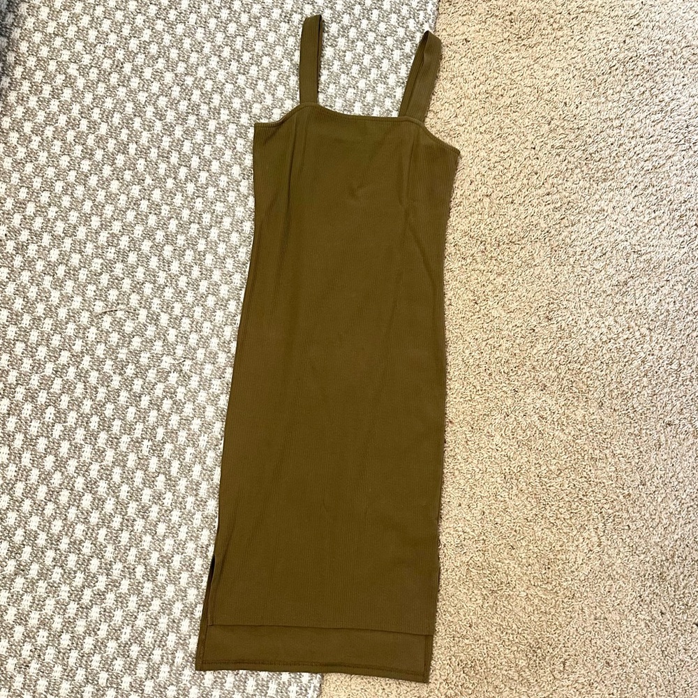 Moss Green midi tank dress